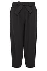 PixieGirl Petite Black Poplin Barrel Trousers