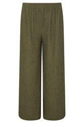 M&Co Khaki Green Wide Leg Cropped Trousers