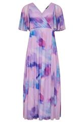 M&Co Petite Pink Blurred Floral Wrap Maxi Dress | M&Co 5