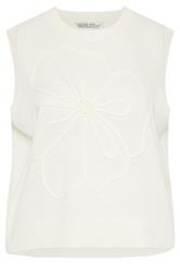 LIMITED COLLECTION Plus Size White Embroidered Floral Knitted Top | Yours Clothing 5