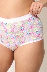 YOURSET 5 PACK Plus Size Pink Floral Spring Full Briefs | Yours Clothing 5