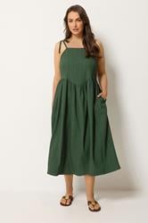YOURS Plus Size Green Strappy Dress | Yours Clothing 1