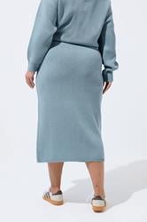 LIMITED COLLECTION Plus Size Blue Knitted Skirt | Yours Clothing 2