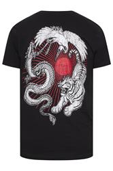 BadRhino Big & Tall Black Japanese Animal Graphic T-Shirt | BadRhino 7
