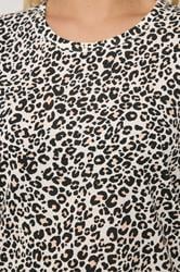 YOURS Plus Size Cream Leopard Print Short Sleeve Top | Yours Clothing 4
