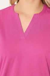 YOURS Plus Size Pink Notch Neck T-Shirt | Yours Clothing 4