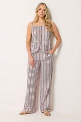 LTS Tall Women's Red & White Stripe Wide Leg Trousers | Long Tall Sally 2