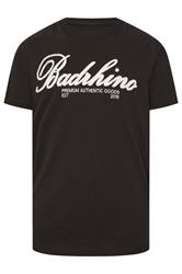 BadRhino Big & Tall Black Embroidered Script T-Shirt