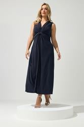 YOURS LONDON Plus Size Navy Blue Knot Detail Dress | Yours Clothing 3