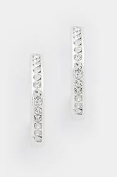 Silver Tone Diamante Classic Hoop Earrings | Yours Clothing 3