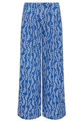 PixieGirl Petite Women's Blue Rope Print Palazzo Trousers | PixieGirl 5
