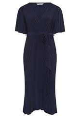 YOURS LONDON Curve Navy Blue Wrap Maxi  Dress
