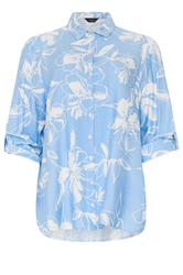 M&Co Blue & White Floral Print Shirt
