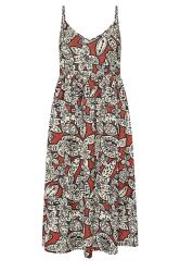 PixieGirl Rust Orange Floral Print Midi Dress | PixieGirl 6
