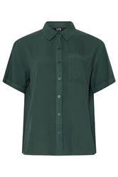 LTS Tall bosgroen shirt met korte mouwen