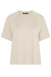 YOURS Curve Natural Brown Soft Touch Raglan T-Shirt