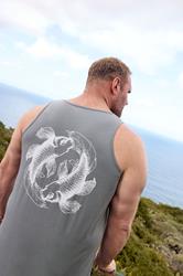BadRhino Big & Tall Blue Koi Carp Graphic Vest Top | BadRhino 3