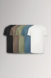 BadRhino Big & Tall 5 PACK Black/Green/Off White/Brown/Blue Extra Long T-Shirts 3
