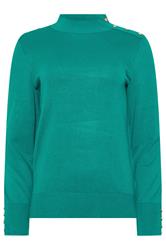 M&Co Green Button Turtle Neck Jumper