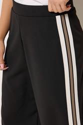 M&Co Petite Black Cropped Side Stripe Trousers | M&Co 4