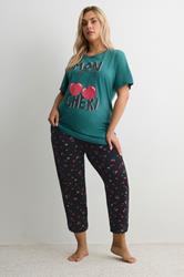 YOURS Plus Size Green 'Mon Cheri' Pyjama Set | Yours Clothing 3