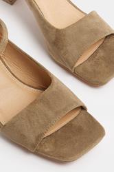 LTS Natural Brown Faux Suede Block Heel In Standard Fit | Long Tall Sally 5