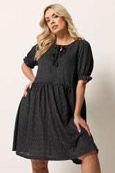 YOURS Plus Size Black Bow Front Mini Dress | Yours Clothing 3