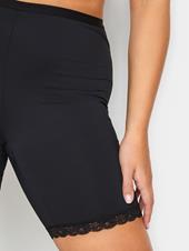 Black Lace Trim Anti Chafing High Waisted Shorts | Yours Clothing 2