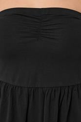 YOURS Plus Size Black Peplum Bandeau Top | Yours Clothing 4