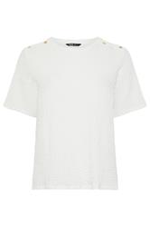 YOURS Curve White Bubble Texture Top