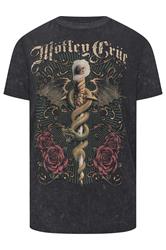 BadRhino Big & Tall Black 'Motley Crue' Acid Wash T-Shirt