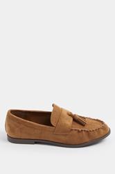 LTS Natural Brown Faux Suede Tassel Loafer In Standard Fit | Long Tall Sally 4