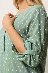 M&Co Sage Green Notch Neck Dobby Shirt | M&Co 4