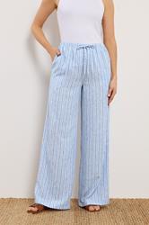 LTS Tall Women's Blue & White Stripe Wide Leg Trousers | Long Tall Sally 2
