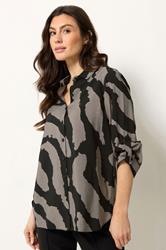 M&Co Grey & Black Animal Print Shirt