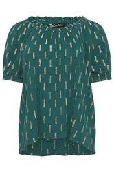 M&Co Teal Green Foil Detail Blouse | M&Co 5