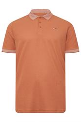 BadRhino Big & Tall Polo naranja de dos tonos con textura gofre