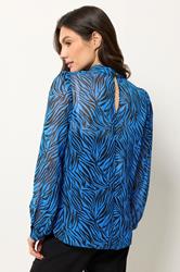M&Co Blue Zebra Print Blouse | M&Co 2