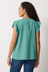 M&Co Green Frill Sleeve Blouse | M&Co  2