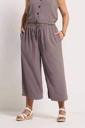 YOURS Plus Size Light Purple Cropped Twill Culottes | Yours Clothing 3