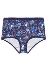 YOURSET 5 PACK Plus Size Blue Floral Butterfly Print Full Briefs | Yours Clothing 7
