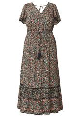 YOURS Plus Size Black Ditsy Floral Border Detail Dress | Yours Clothing 7