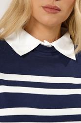 LTS Tall Women's Navy Blue Stripe 2-In-1 Jumper | Long Tall Sally  4
