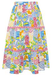 YOURS falda maxi blanca con estampado de azulejos escalonada