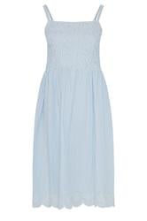 YOURS Plus Size Blue Stripe Shirred Dress | Yours Clothing 5