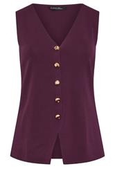 EVANS Curve Plum Purple Knitted Waistcoat