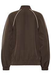 LTS Tall Women's Chocolate Brown Piped Funnel Neck Jacket | Long Tall Sally 2