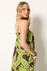 LTS Tall Women's Set Green Palm Leaf Print Top & Skirt | Long Tall Sally 4