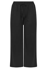 YOURS Plus Size Black Drawstring Wide Leg Joggers | Yours Clothing 5