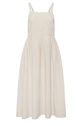 M&Co Petite Natural Brown Linen Embroidered Trim Maxi Dress | M&Co 5